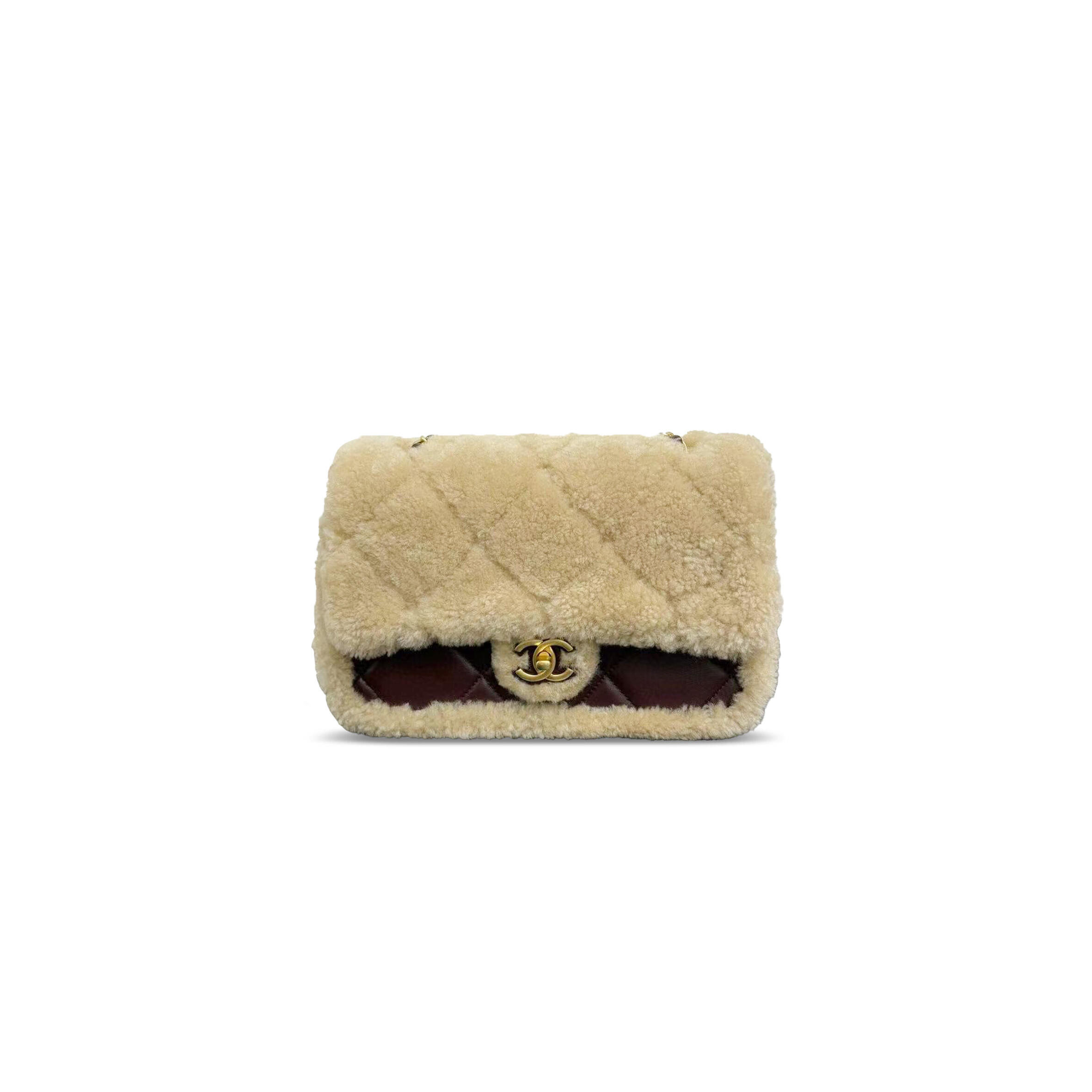 CHANEL MASTER MEDIUM FLAP BAG DARK BROWN AND SHEARLING AS5149 (25*17*6cm)